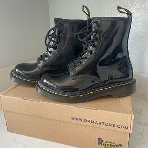 Dr. Martens 1460 womens patent leather lace up boots